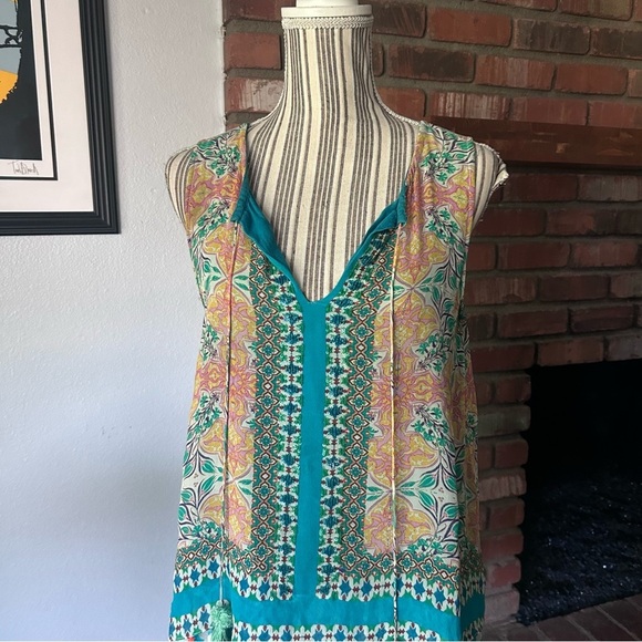 Anthropologie Hemant & Nandita Moana Silk Beaded Tiered Dress Sz S - Picture 3 of 10